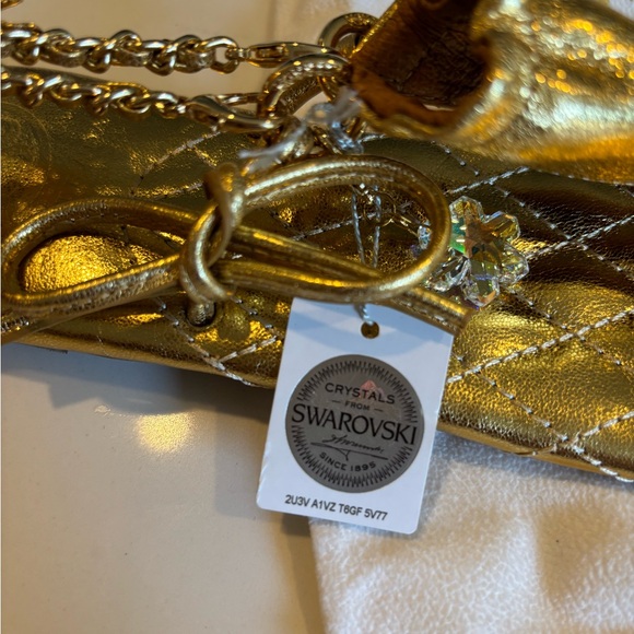 NWT Luxtrada 18K Gold plated metallic leather Women's Sandals refined elegance - Picture 5 of 16